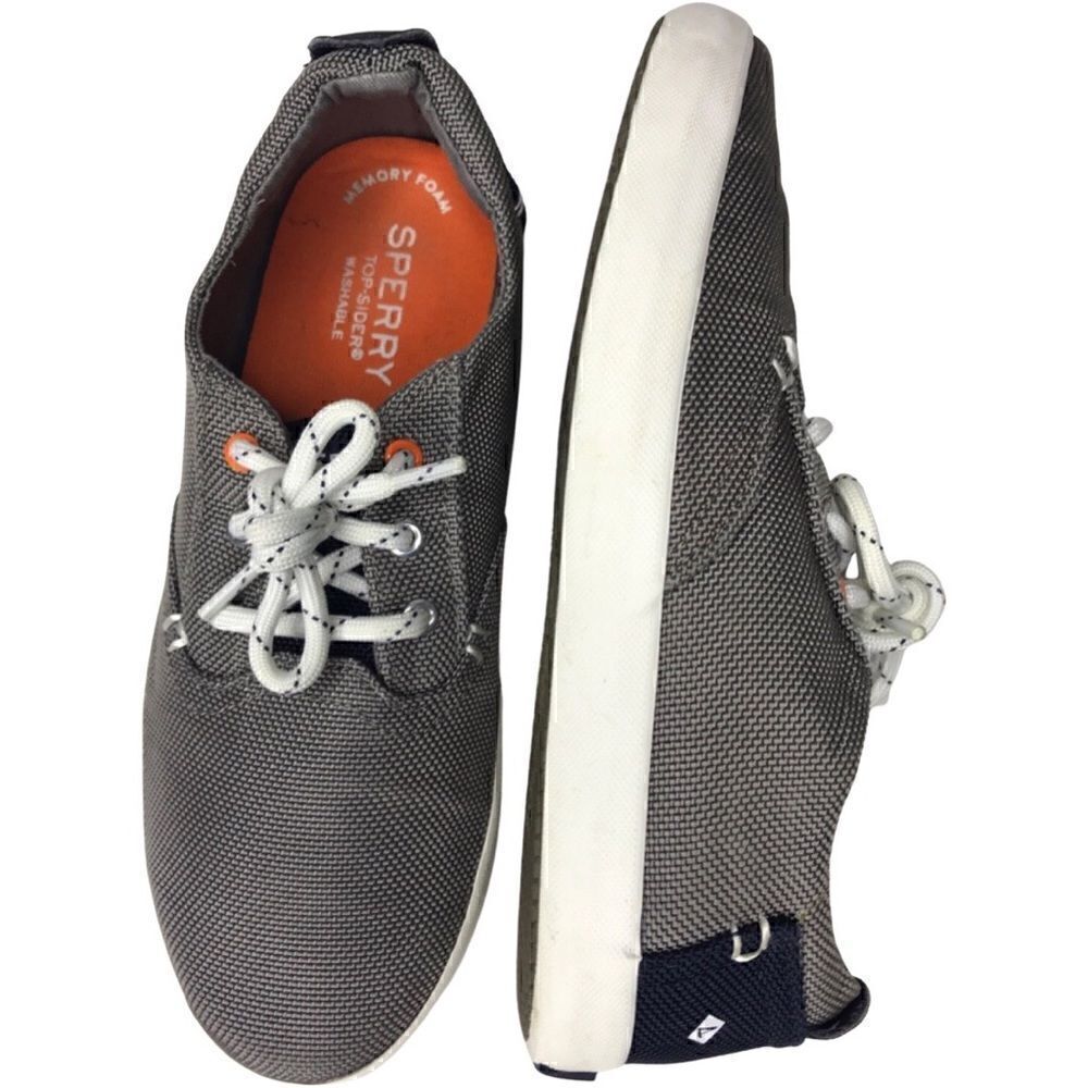 Sperry Kids Bodie Gray & Navy WASHABLE Sneakers Size 2.5M